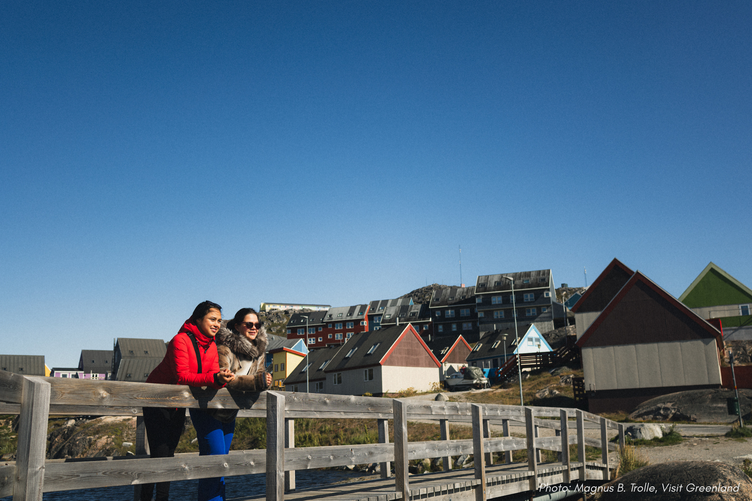 Two students enjoying the view in Qaqortoq