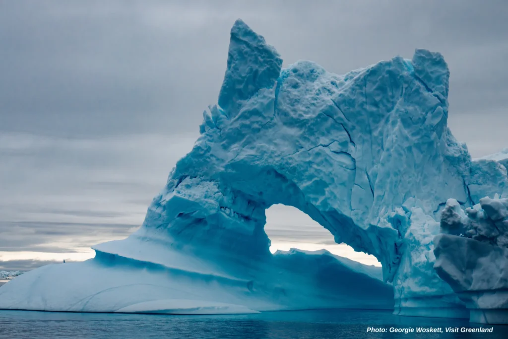Ice with a hole. Photo by Georgie Woskett - Visit Greenland