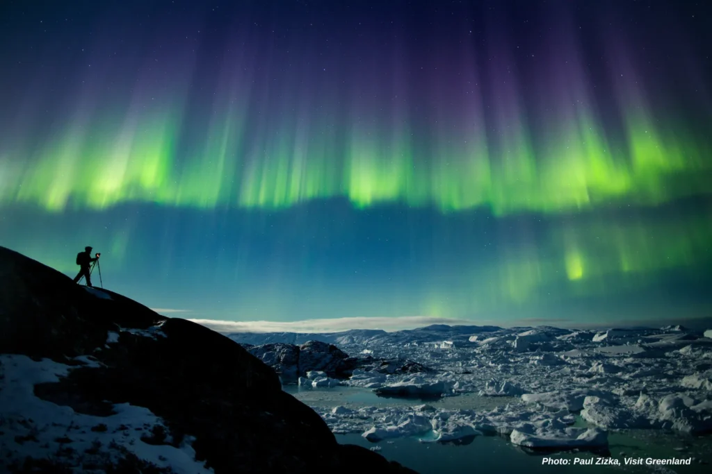 Photo tour on starry night. Photo - Paul Zizka , Visit Greenland