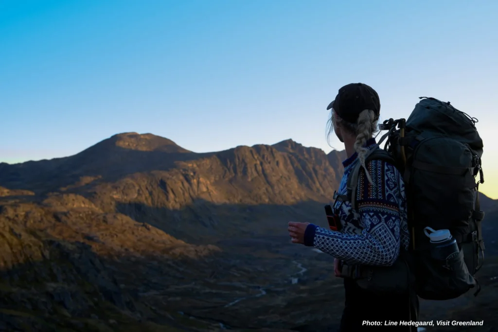 Sunset towards Alanngorsuaq. Photo by Line Hedegaard - Visit Greenland