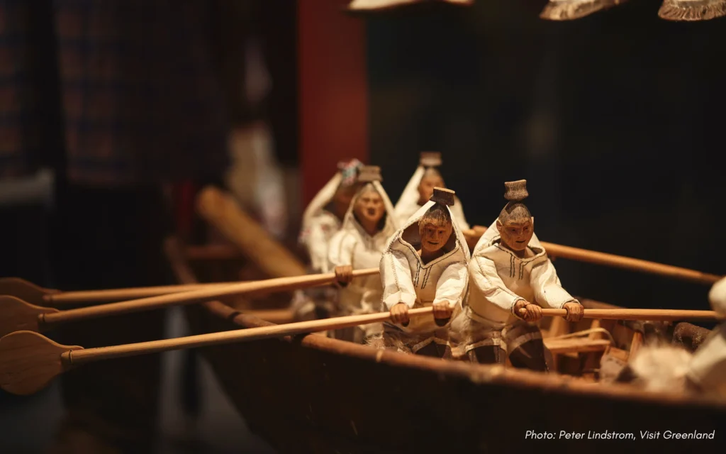 Inuit women on boat, National Museum