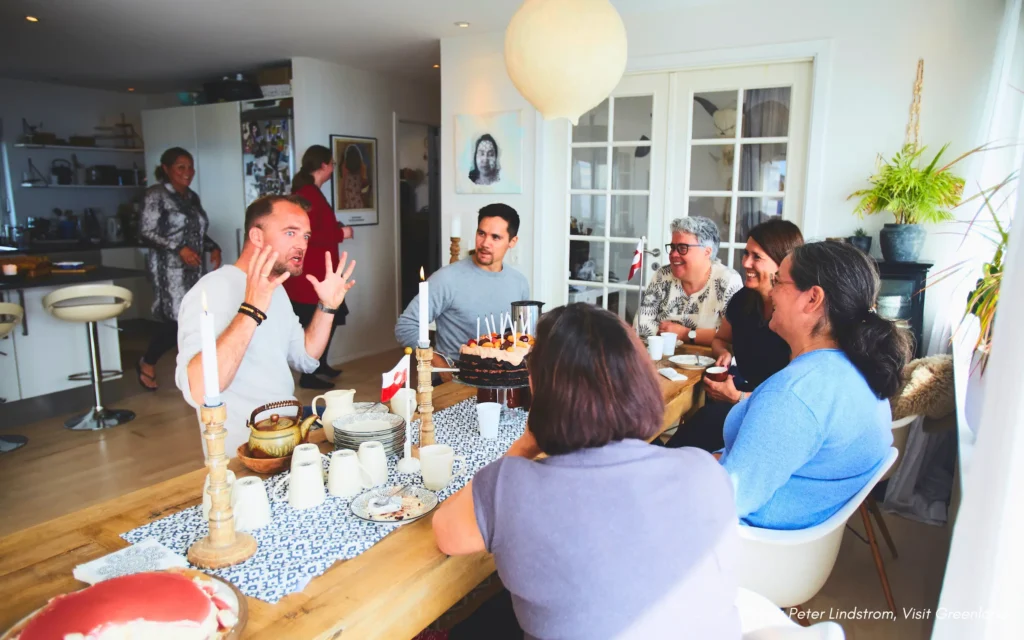 Story telling at a Kaffemik in Nuuk